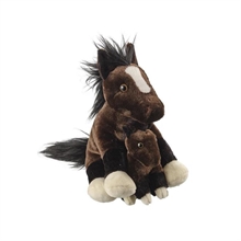 Petjes World bamse Mummy Hug hest med føl 24 cm